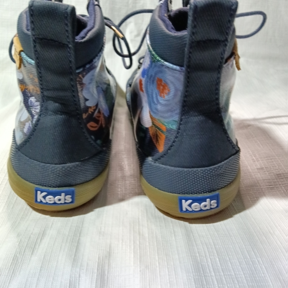 Keds x Rifle Paper Co. Scout Garden Party Boots Blue Canvas 7 - Picture 8 of 9